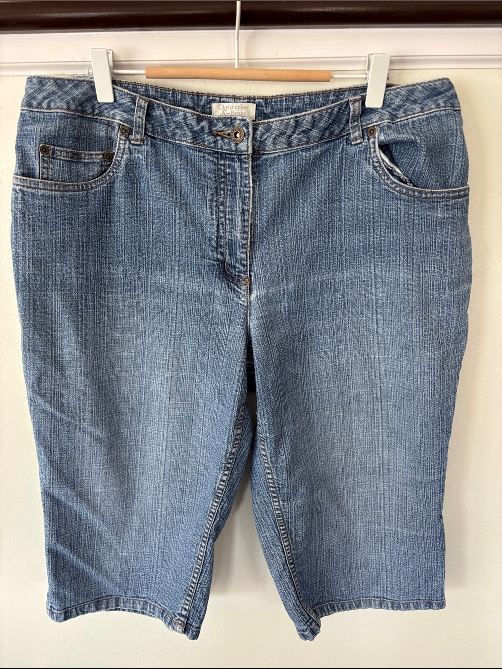 Christopher & Banks Light Blue Cropped Denim Bermuda Jeans